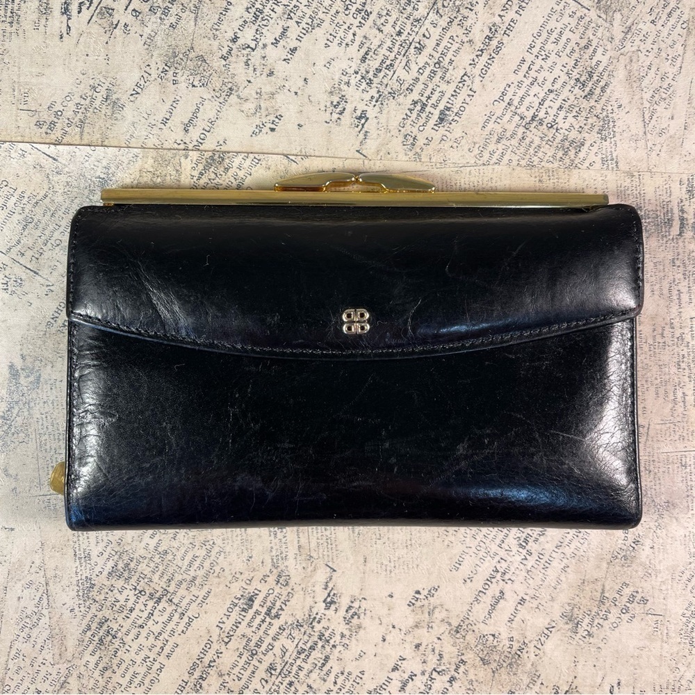 Vintage Bosca leather wallet, check book, coin purse